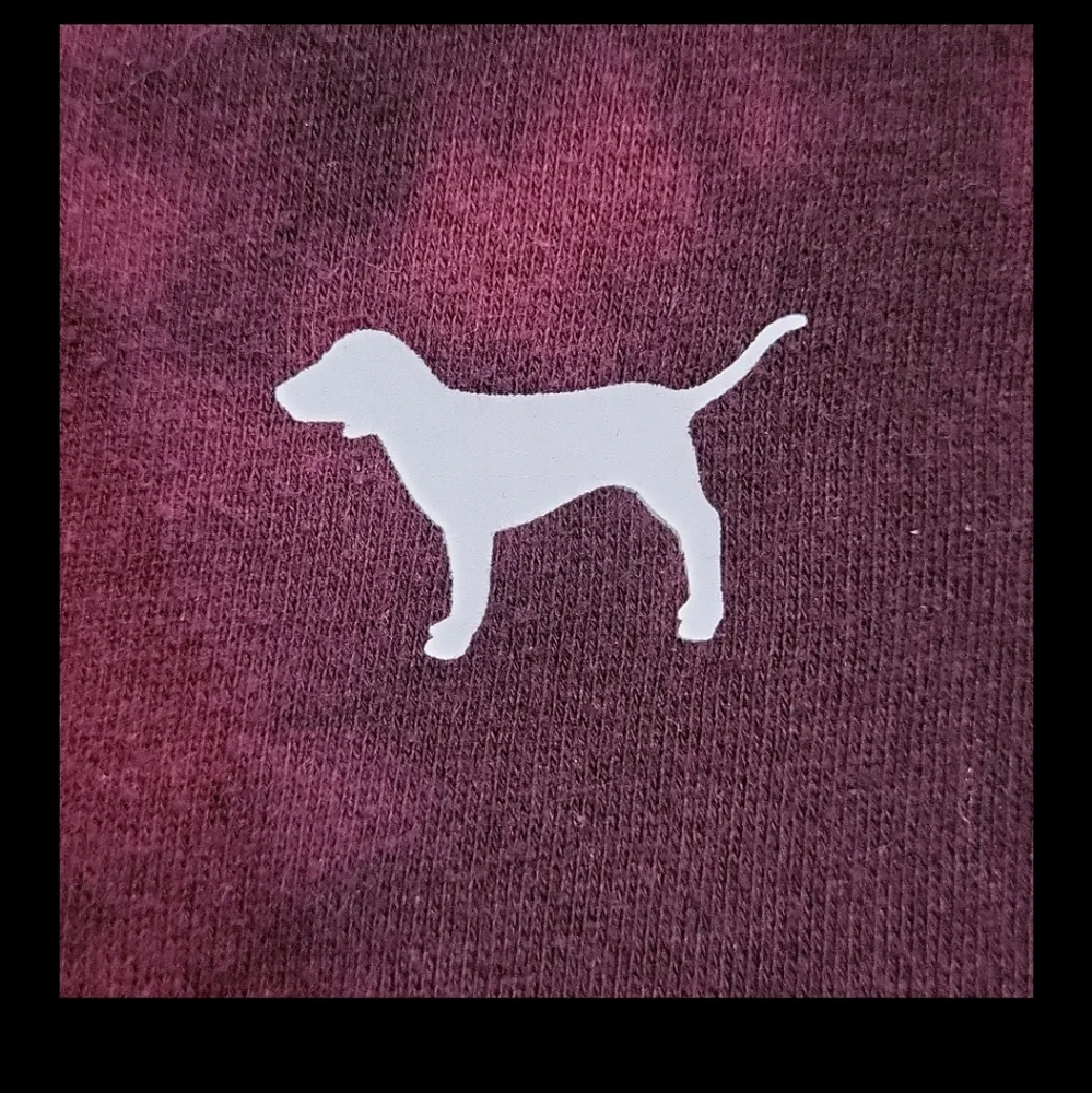 Victoria's Secret PINK Maroon Tie-Dye Sweatshirt